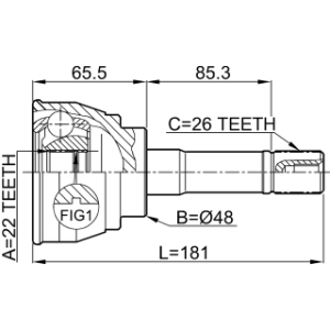 Joint homocinétique extérieur FEBEST 0710-012 pour SUZUKI, SANTANA, MARUTI, MARUTI SUZUKI FEBEST