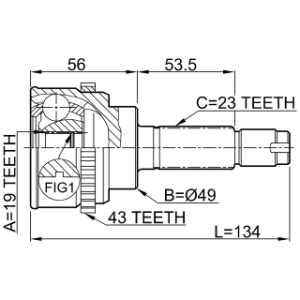 Joint homocinétique extérieur FEBEST 0710-017A43 pour SUZUKI, NISSAN 1A01-25-500 FEBEST