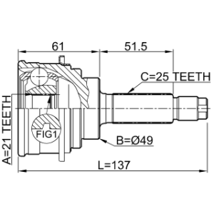 Joint homocinétique extérieur FEBEST 0710-018 pour SUZUKI 44101-60G20 FEBEST