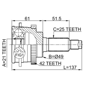Joint homocinétique extérieur FEBEST 0710-018A42 pour SUZUKI 44101-60G20 FEBEST
