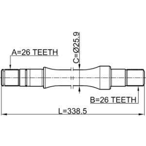 Demi-arbre de transmission droit FEBEST 0712-RH413 pour SUZUKI 27800-54G40 FEBEST