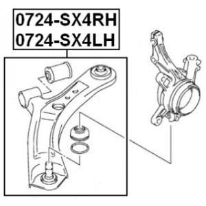 Bras de suspension avant droit FEBEST 0724-SX4RH pour SUZUKI, FIAT 45201-54L00 FEBEST