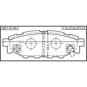 Kit de plaquettes de frein arrière FEBEST 0801-B13R pour SUBARU 26696-AG000 FEBEST