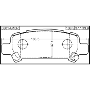 Kit de plaquettes de frein arrière FEBEST 0801-G10R pour SUBARU, MITSUBISHI 4605A644 FEBEST