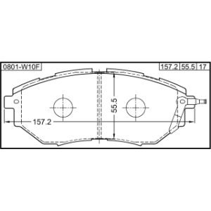 Kit de plaquettes de frein avant FEBEST 0801-W10F pour SUBARU 26296-AG000 FEBEST