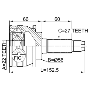 Joint homocinétique extérieur FEBEST 0810-007 pour SUBARU 28021-AA003 FEBEST