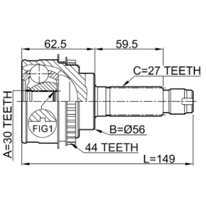 Joint homocinétique extérieur FEBEST 0810-026A44 pour SUBARU 28021-AC200 FEBEST