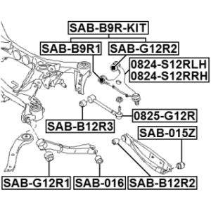 Bras de suspension supérieur arrière droit FEBEST 0824-S12RRH pour SUBARU 20252-SC000 FEBEST