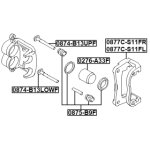 Axe de coulissement d'étrier avant FEBEST 0874-B13UPF pour SUBARU 26631-KE000 FEBEST