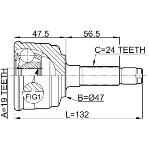 Joint homocinétique extérieur FEBEST 0910-014 pour DAIHATSU, TOYOTA 43410-97201-000 FEBEST
