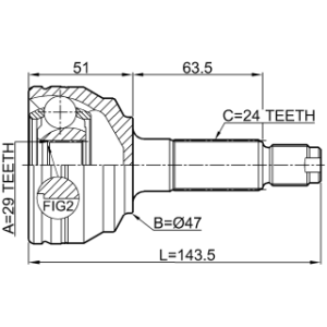 Joint homocinétique extérieur FEBEST 0910-M412 pour DAIHATSU, TOYOTA MATERIA, bB FEBEST