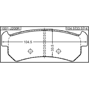 Kit de plaquettes de frein arrière FEBEST 1001-J200R pour DAEWOO, CHEVROLET 55500-85Z00-000 FEBEST