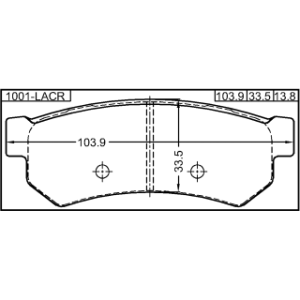 Kit de plaquettes de frein arrière FEBEST 1001-LACR pour CHEVROLET, DAEWOO 96800089 FEBEST
