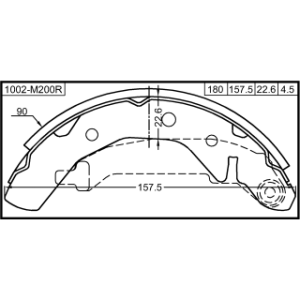 Kit de mâchoires de frein arrière FEBEST 1002-M200R pour CHEVROLET MATIZ, SPARK FEBEST