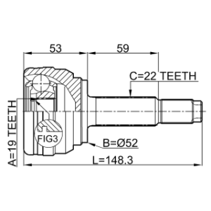 FEBEST Joint homocinétique extérieur 1010-AV pour DAEWOO KALOS OE 96391554 FEBEST