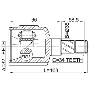 Joint homocinétique intérieur gauche FEBEST 1011-EVMTLH pour DAEWOO, CHEVROLET 95981833 FEBEST