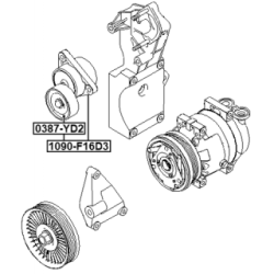 Tendeur de courroie nervuré FEBEST V 1090-F16D3 pour CHEVROLET 25184786 FEBEST