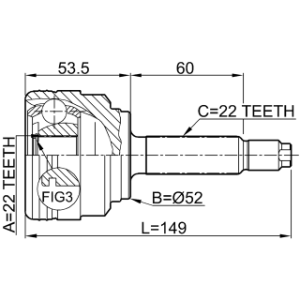 Joint homocinétique extérieur FEBEST 1110-007 pour CHEVROLET, DAEWOO KALOS, AVEO FEBEST