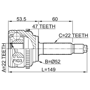 Joint homocinétique extérieur FEBEST 1110-007A47 pour CHEVROLET AVEO FEBEST