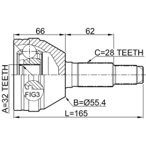 Joint homocinétique extérieur FEBEST 1110-010 pour CHEVROLET, DAEWOO 95962302 FEBEST