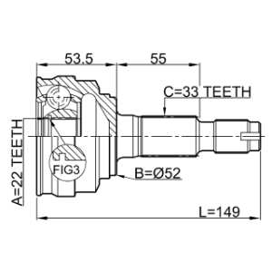 Joint homocinétique extérieur FEBEST 1110-011 pour CHEVROLET OPTRA FEBEST