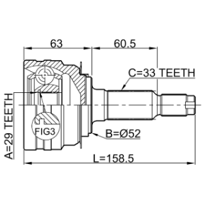 Joint homocinétique extérieur FEBEST 1110-J150 pour DAEWOO, CHEVROLET 96396102 FEBEST