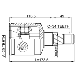 Joint homocinétique intérieur FEBEST 1111-ESP pour DAEWOO, CHEVROLET 510416 FEBEST