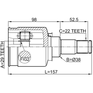 Joint homocinétique intérieur FEBEST 1111-T250 pour CHEVROLET AVEO FEBEST