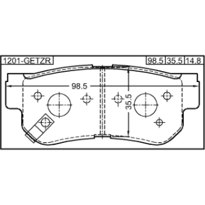 Kit de plaquettes de frein arrière FEBEST 1201-GETZR pour HYUNDAI, KIA 58215383S0 FEBEST