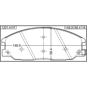 Kit de plaquettes de frein avant FEBEST 1201-H1F pour HYUNDAI, SSANGYONG 4813008260 FEBEST