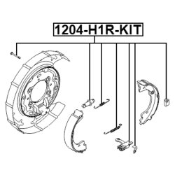 Brake Shoe Accessory Kit FEBEST 1204-H1R-KIT OE Ref 582541G300 FEBEST