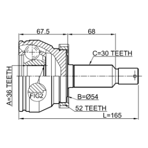 Joint homocinétique extérieur FEBEST 1210-CMATA52 pour HYUNDAI, KIA 49500-2B700 FEBEST