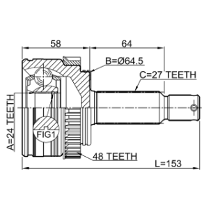 Joint homocinétique extérieur FEBEST 1210-IX35A48 pour HYUNDAI, KIA 49500-2S200 FEBEST