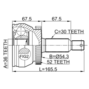 Joint homocinétique extérieur FEBEST 1210-SFCLA52 pour HYUNDAI, KIA 49500-2B000 FEBEST