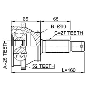Joint homocinétique extérieur arrière FEBEST 1210-SFRRA52 pour HYUNDAI SANTA, SANTAMO FEBEST