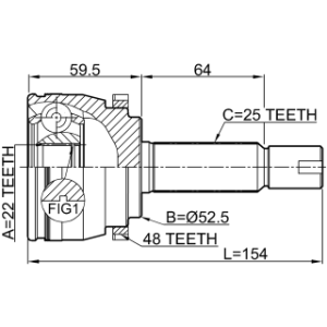 Joint homocinétique extérieur FEBEST 1210-SOLA48 pour HYUNDAI, KIA 49500-1G011 FEBEST
