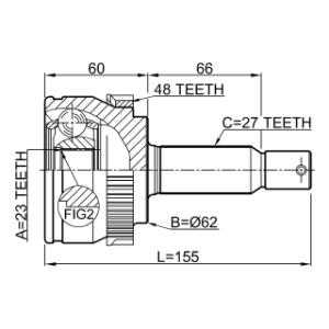 Joint homocinétique extérieur FEBEST 1210-TUC20A48 pour HYUNDAI, KIA TUCSON, OPTIMA FEBEST