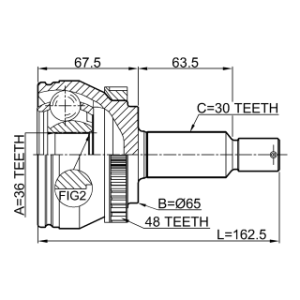 Joint homocinétique extérieur FEBEST 1210-TUCMTA48 pour HYUNDAI TUCSON FEBEST