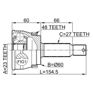 Joint homocinétique extérieur arrière FEBEST 1210-TUCRRA48 pour HYUNDAI TUCSON FEBEST