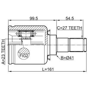 Joint homocinétique intérieur gauche FEBEST 1211-CEED pour KIA PRO,CEE'D FEBEST