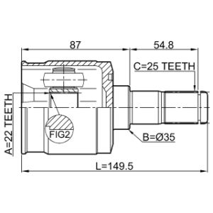 Joint homocinétique intérieur arrière FEBEST 1211-CM10R pour HYUNDAI SANTA FEBEST