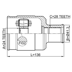 Kit de joint homocinétique FEBEST 1211-DHLH pour GENESIS, HYUNDAI, KIA OE 49500-D2100 FEBEST