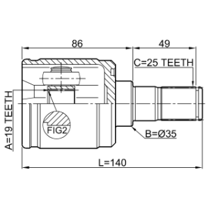 Joint homocinétique intérieur FEBEST 1211-GET11 pour HYUNDAI GETZ FEBEST