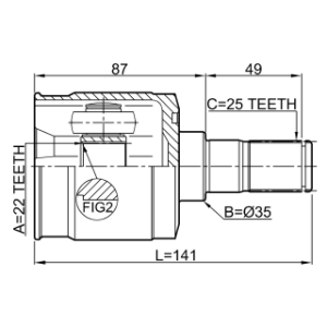 Joint homocinétique intérieur FEBEST 1211-GETMT pour HYUNDAI ACCENT, GETZ FEBEST