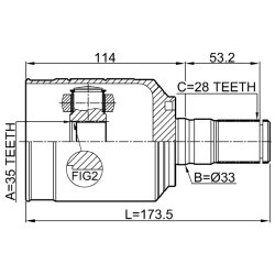 Kit de joint homocinétique FEBEST 1211-LX2LH pour HYUNDAI, KIA OE 49500-C5400 FEBEST