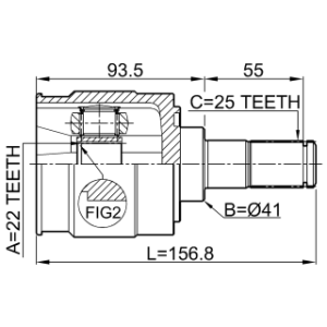 Joint homocinétique intérieur FEBEST 1211-RIOMT pour HYUNDAI, KIA 49500-1G011 FEBEST