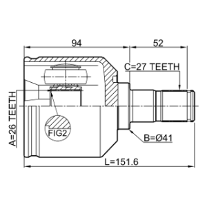 Joint homocinétique intérieur gauche FEBEST 1211-SANFELH pour HYUNDAI SANTA, SANTAMO FEBEST