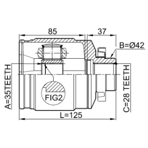 Joint homocinétique intérieur droit FEBEST 1211-SFCLRH pour HYUNDAI SANTA FEBEST