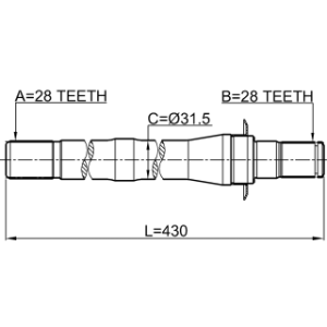 Demi-arbre de transmission droit FEBEST 1212-CM10AT4WD pour HYUNDAI, KIA 49560-2P050 FEBEST