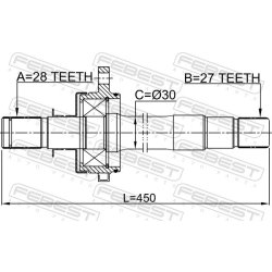 Arbre de transmission (arbre à cames) FEBEST 1212-JX1LH pour GENESIS G80, GV70, GV80 FEBEST